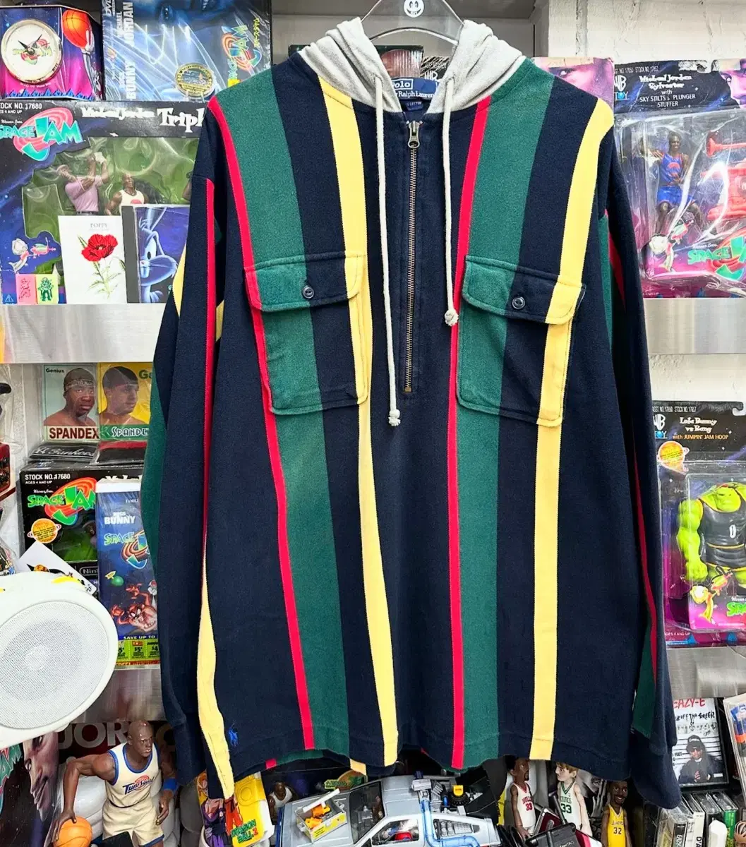 90S POLO HALF ZIP UP HOODIE 폴로 빈티지 후드